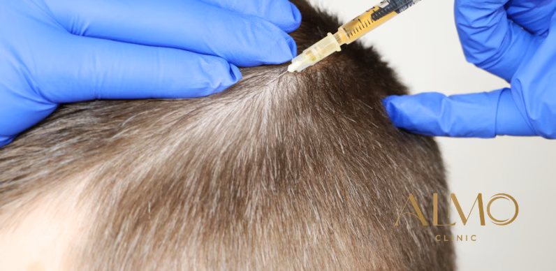 Hair assessment for PRP: density and follicular phase analysis with trichoscopy at ALMO Clinic Bogotá Clinical assessment of hair density using digital trichoscopy before starting PRP sessions