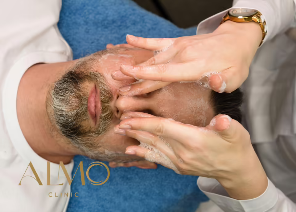 Limpieza facial profunda Bogotá — diagnóstico de piel previo Diagnóstico de piel antes de la limpieza facial profunda en Bogotá — ALMO Clinic
