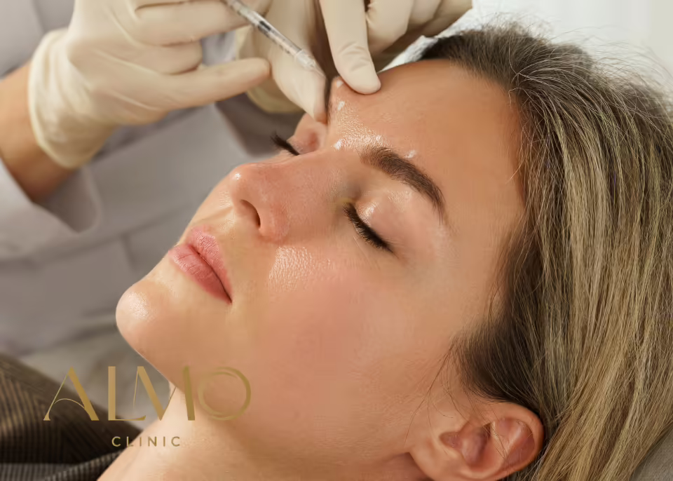 Aplicación de Sculptra en mejillas y sienes para restaurar volumen facial — ALMO Clinic Bogotá